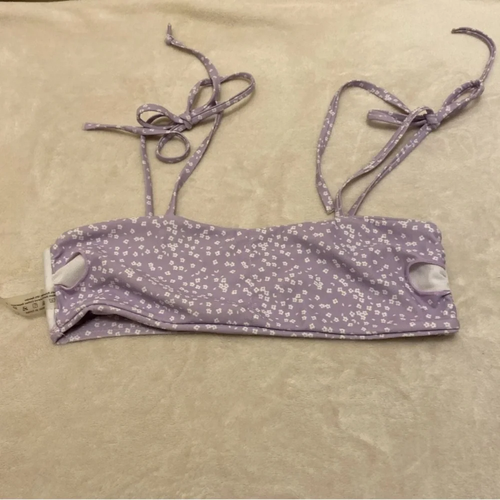 SHEIN Lavender Floral Tie-Strap Top